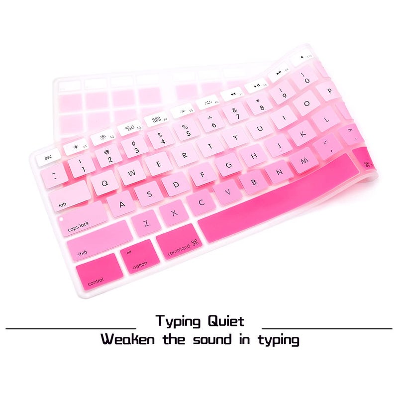 HRH Ombre Pink Silicone Keyboard Skin Cover for iMac Wired USB Full Size Keyboard with Numeric Keypad A1243(G6 MB110LL/B and MB110LL/A) - Image 3